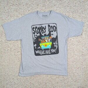 Scooby Doo T-Shirt Where Are You! Mens XL Gray Short Sleeve Cartoon Graphic Tee